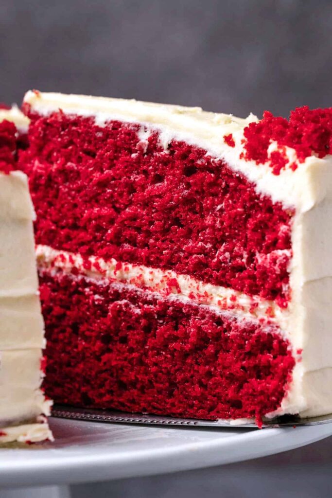 Red Velvet Cake slice in London bakery